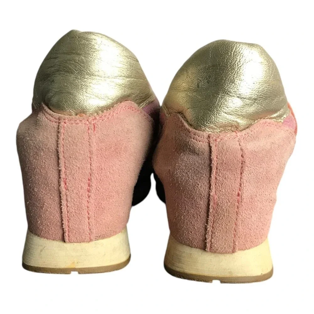 Ash Wedge Sneakers Womens 8.5 Pink Gold Dean Bis Leather Perforated‎ Hidden Heel